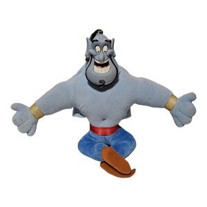 90s Walt Disney Aladdin Genie Hand Puppet Disneyana Plush 15" Stuffed Animal Toy